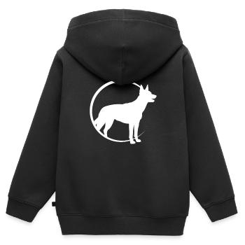 Australian Kelpie - Kinder Premium Organic Zip Hoodie - Schwarz - Hinten - AI Model Kid Male (0cm)