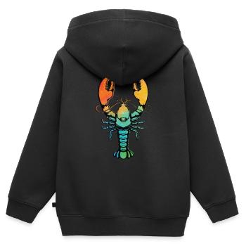 Languste - Kinder Premium Organic Zip Hoodie - Schwarz - Hinten - AI Model Kid Male (0cm)