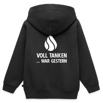 Benzinpreis Autofahrer Gas Preis Benzin - Kinder Premium Organic Zip Hoodie - Schwarz - Hinten - AI Model Kid Male (0cm)