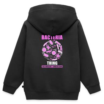 Microbiome saying funny - Kids Premium Organic Zip-up Hoodie - black - Back - AI Model Kid Male (0cm)