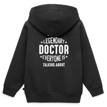 Le légendaire Docteur Doc Cite un cadeau - Sweat Premium à capuche zippé enfant bio - noir - Dos - AI Model Kid Male (0cm)