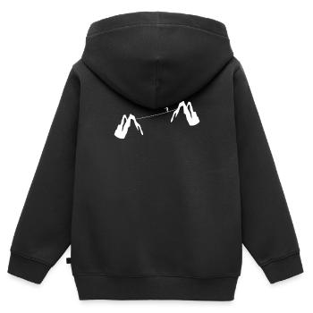 Slackline Gift Montagnes - Sweat Premium à capuche zippé enfant bio - noir - Dos - AI Model Kid Male (0cm)