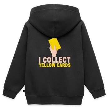 I Collect Yellow Cards - Kinder Premium Organic Zip Hoodie - Schwarz - Hinten - AI Model Kid Male (0cm)