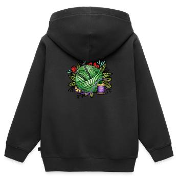 Knit - Kids Premium Organic Zip-up Hoodie - black - Back - AI Model Kid Male (0cm)