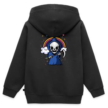 Retro Gothic Vintage Goth Occult - Kids Premium Organic Zip-up Hoodie - black - Back - AI Model Kid Male (0cm)