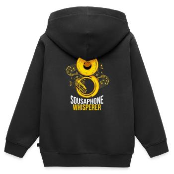 Sousaphon Geschenk Männer Orchester Big Band Tuba - Kinder Premium Organic Zip Hoodie - Schwarz - Hinten - AI Model Kid Male (0cm)