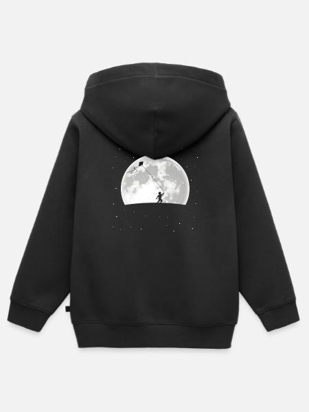 Cerf-volant - Sweat Premium à capuche zippé enfant bio - noir