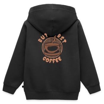 Espresso Coffee - Kids Premium Organic Zip-up Hoodie - black - Back - AI Model Kid Male (0cm)