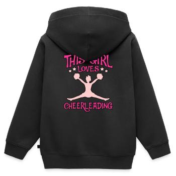 cheerleading - Sweat Premium à capuche zippé enfant bio - noir - Dos - AI Model Kid Male (0cm)
