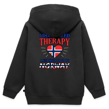 Norwegen - Kinder Premium Organic Zip Hoodie - Schwarz - Hinten - AI Model Kid Male (0cm)