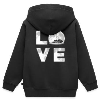 Jetski - Kinder Premium Organic Zip Hoodie - Schwarz - Hinten - AI Model Kid Male (0cm)