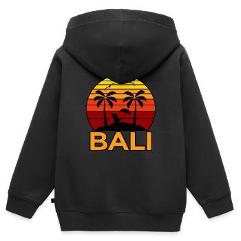 Bali - Kinder Premium Organic Zip Hoodie - Schwarz - Hinten - AI Model Kid Male (0cm)