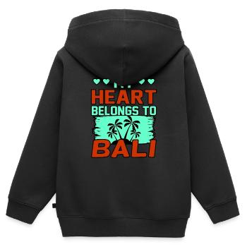 Bali - Sweat Premium à capuche zippé enfant bio - noir - Dos - AI Model Kid Male (0cm)