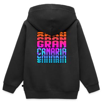 Gran Canaria - Kinder Premium Organic Zip Hoodie - Schwarz - Hinten - AI Model Kid Male (0cm)