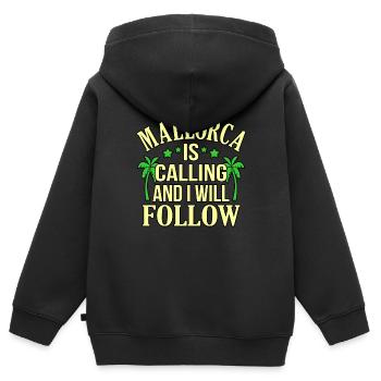 Majorque - Sweat Premium à capuche zippé enfant bio - noir - Dos - AI Model Kid Male (0cm)