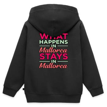 Mallorca - Kinder Premium Organic Zip Hoodie - Schwarz - Hinten - AI Model Kid Male (0cm)