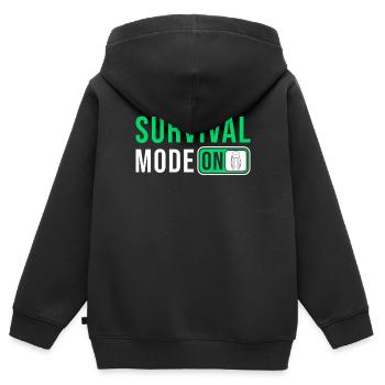 Prepper Survival Outdoor Spruch - Kinder Premium Organic Zip Hoodie - Schwarz - Hinten - AI Model Kid Male (0cm)