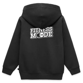 Fitness Training Gym Workout Poids - Sweat Premium à capuche zippé enfant bio - noir - Dos - AI Model Kid Male (0cm)