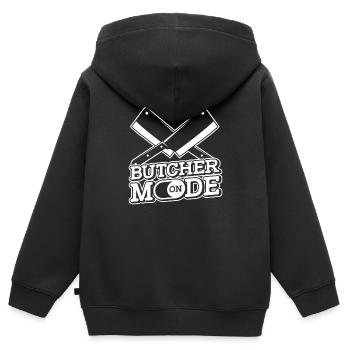 Fleischer Metzger Schlachter - Kinder Premium Organic Zip Hoodie - Schwarz - Hinten - AI Model Kid Male (0cm)