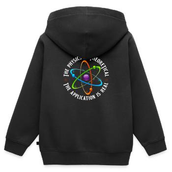 Physicien physicien - Sweat Premium à capuche zippé enfant bio - noir - Dos - AI Model Kid Male (0cm)