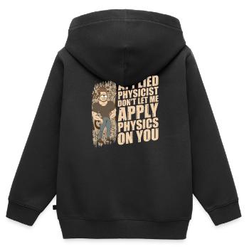 Physicien physicien - Sweat Premium à capuche zippé enfant bio - noir - Dos - AI Model Kid Male (0cm)