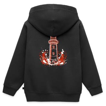 Phare - Sweat Premium à capuche zippé enfant bio - noir - Dos - AI Model Kid Male (0cm)