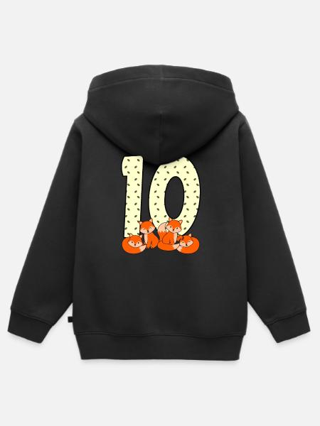 10. Geburtstag - Premium børne zip-hættetrøje økologisk - sort