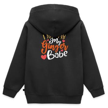 Roux Gingembre Cheveux Roux Drôle Gingembre Cheveux - Sweat Premium à capuche zippé enfant bio - noir - Dos - AI Model Kid Male (0cm)