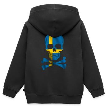 Drapeau de la Suède - Sweat Premium à capuche zippé enfant bio - noir - Dos - AI Model Kid Male (0cm)