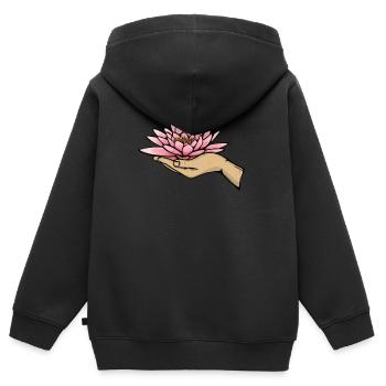 Meditation Meditieren - Kinder Premium Organic Zip Hoodie - Schwarz - Hinten - AI Model Kid Male (0cm)