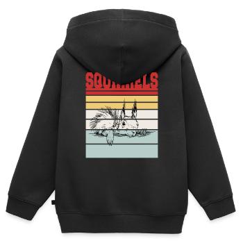 ÉCUREUILS - Sweat Premium à capuche zippé enfant bio - noir - Dos - AI Model Kid Male (0cm)