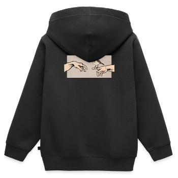 Rouge-gorge Oiseau de l'année Rouge-gorge - Sweat Premium à capuche zippé enfant bio - noir - Dos - AI Model Kid Male (0cm)