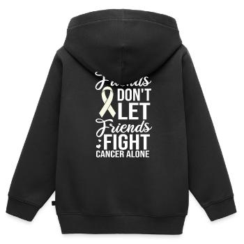 Cancer du poumon Cancer bronchique Cancer du poumon - Sweat Premium à capuche zippé enfant bio - noir - Dos - AI Model Kid Male (0cm)