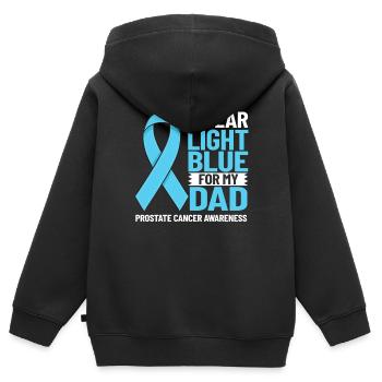 Cancer de la prostate Cancer de la prostate Chimio - Sweat Premium à capuche zippé enfant bio - noir - Dos - AI Model Kid Male (0cm)