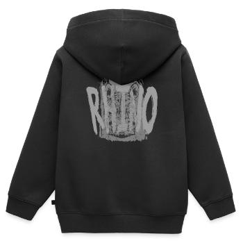 Nashorn - Kinder Premium Organic Zip Hoodie - Schwarz - Hinten - AI Model Kid Male (0cm)