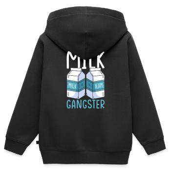 Milch Gangster - Kinder Premium Organic Zip Hoodie - Schwarz - Hinten - AI Model Kid Male (0cm)