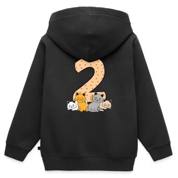 2. Geburtstag - Kinder Premium Organic Zip Hoodie - Schwarz - Hinten - AI Model Kid Male (0cm)