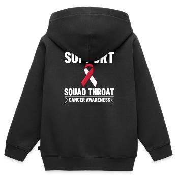 Carcinome de la tête et du cou Ruban Chimio - Sweat Premium à capuche zippé enfant bio - noir - Dos - AI Model Kid Male (0cm)
