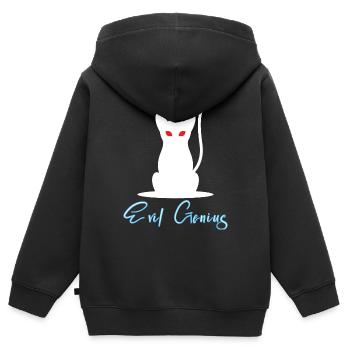 Evil Genius - teuflisches Genie - Kinder Premium Organic Zip Hoodie - Schwarz - Hinten - AI Model Kid Male (0cm)