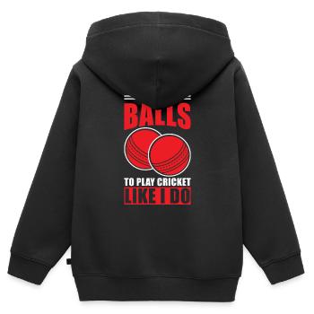 Cricket Cadeau Cricketer - Sweat Premium à capuche zippé enfant bio - noir - Dos - AI Model Kid Male (0cm)