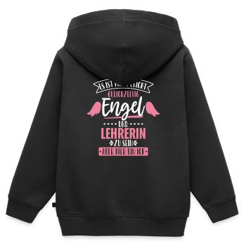 Lehrerin - Kinder Premium Organic Zip Hoodie - Schwarz - Hinten - AI Model Kid Male (0cm)