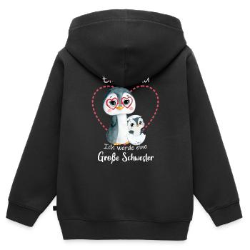 Ich Werde Eine Große Schwester 2023 - Kinder Premium Organic Zip Hoodie - Schwarz - Hinten - AI Model Kid Male (0cm)