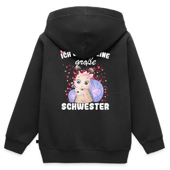 Ich Werde Eine Große Schwester 2023 - Kinder Premium Organic Zip Hoodie - Schwarz - Hinten - AI Model Kid Male (0cm)