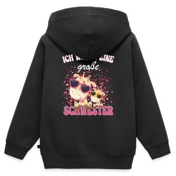 Ich Werde Eine Große Schwester 2023 - Kinder Premium Organic Zip Hoodie - Schwarz - Hinten - AI Model Kid Male (0cm)
