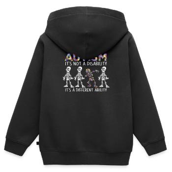 Autismus Autist - Kinder Premium Organic Zip Hoodie - Schwarz - Hinten - AI Model Kid Male (0cm)