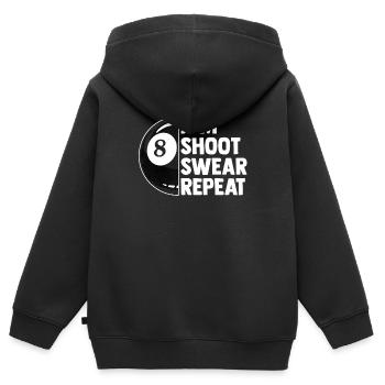 Billard 8 boules - Sweat Premium à capuche zippé enfant bio - noir - Dos - AI Model Kid Male (0cm)