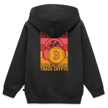 Musik und Handel Crypto Lifestyles Cryptocurrency - Kinder Premium Organic Zip Hoodie - Schwarz - Hinten - AI Model Kid Male (0cm)