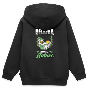 Natur - Kinder Premium Organic Zip Hoodie - Schwarz - Hinten - AI Model Kid Male (0cm)