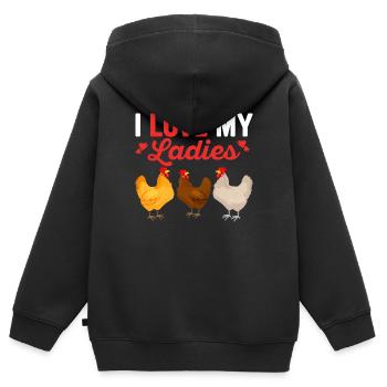 I Love My Ladies Hen Farming Chicken Daddy - Kinder Premium Organic Zip Hoodie - Schwarz - Hinten - AI Model Kid Male (0cm)