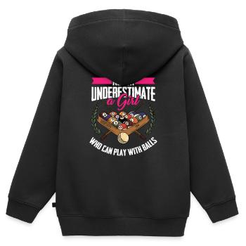 Billard 8 boules - Sweat Premium à capuche zippé enfant bio - noir - Dos - AI Model Kid Male (0cm)